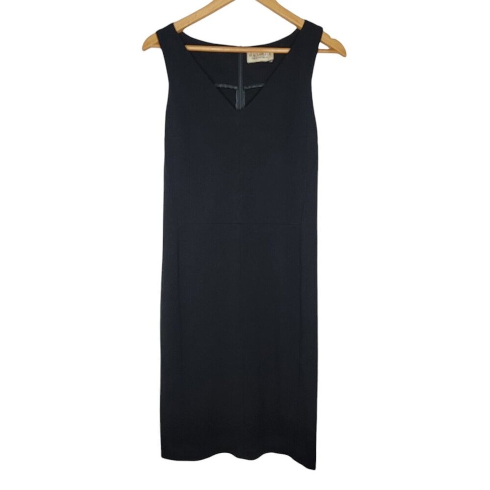 M.M. LAFLEUR Size 12 Black Sleeveless‎ Midi V-Neck Dress Women's